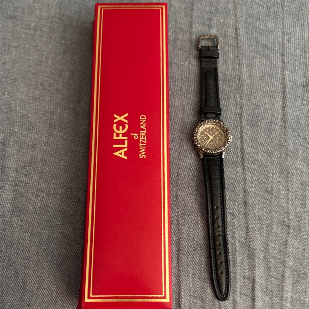 John Hardy by Alfex Sterling 925 Handcrafted Swiss Watch Croc Band